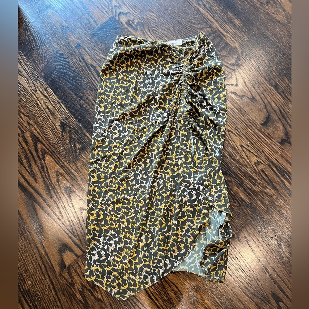 Isabel Marant Olive Green & Gold Midi Skirt